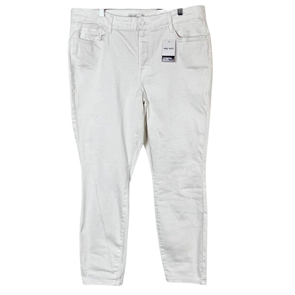 Nine West Womens Jeans Size 18 White Stretch High-Rise Skinny Sculpting Denim